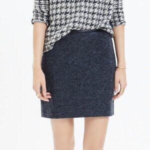 Madewell Gray Gamine Wool Mini Skirt with Leather Trim Size 6